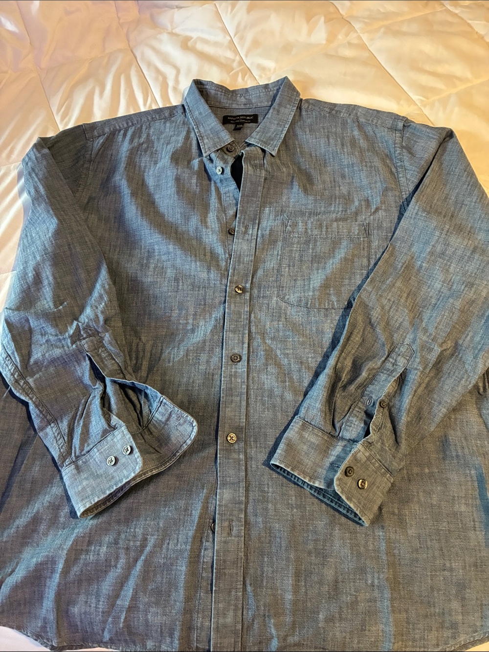 Classic Light Blue Chambray Button-Down Shirt by Banana Republic factory